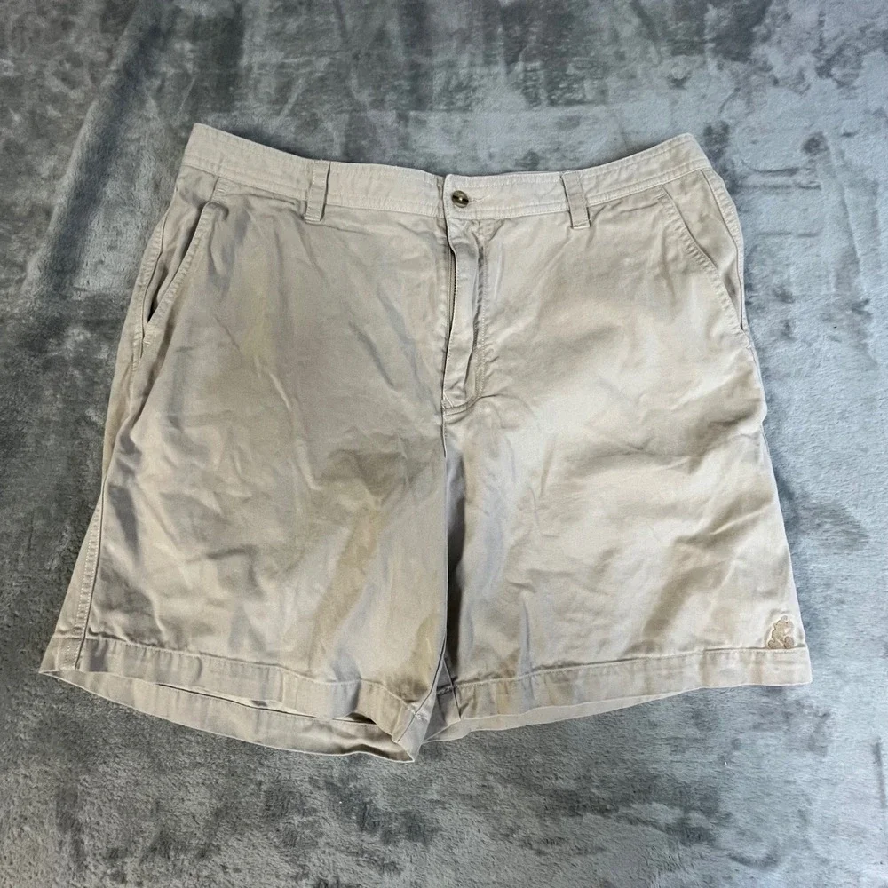 Disney Parks Chino‎ Shorts Mens 38 Khaki Mickey Mouse Embroidered Lyocell Blend